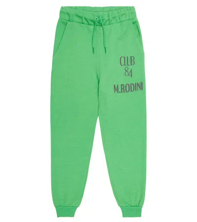 Mini Rodini Kids' Logo Cotton Sweatpants In Green