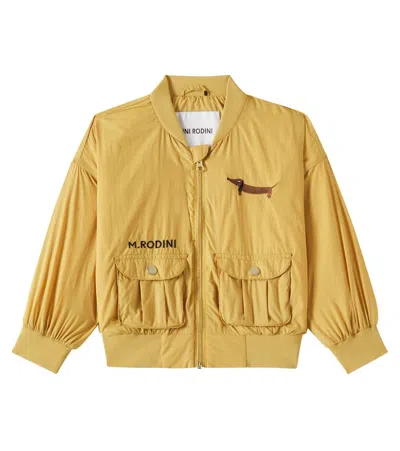 Mini Rodini Kids' Logo Embroidered Jacket In Yellow