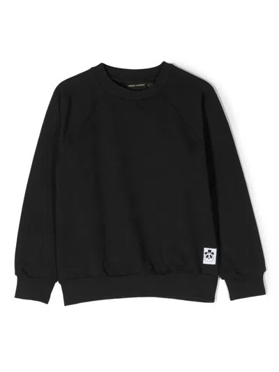 Mini Rodini Kids' Logo-patch Cotton Sweatshirt In Schwarz