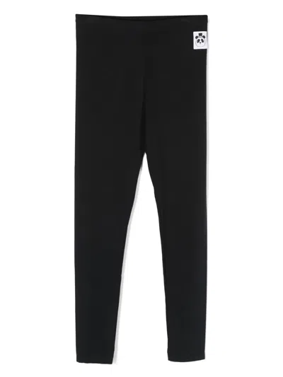 Mini Rodini Kids' Logo-patch Slim Leggings In 黑色