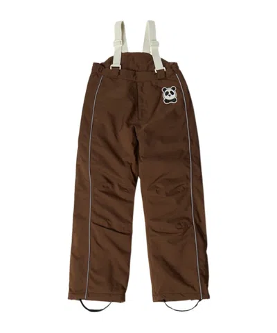Mini Rodini Kids' Logo-patch Two-tone Dungarees In Brown