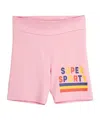 Mini Rodini Logo-print Legging Shorts In Pink
