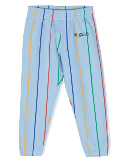 Mini Rodini Kids' Logo-print Organic Cotton Track Pants In Blue