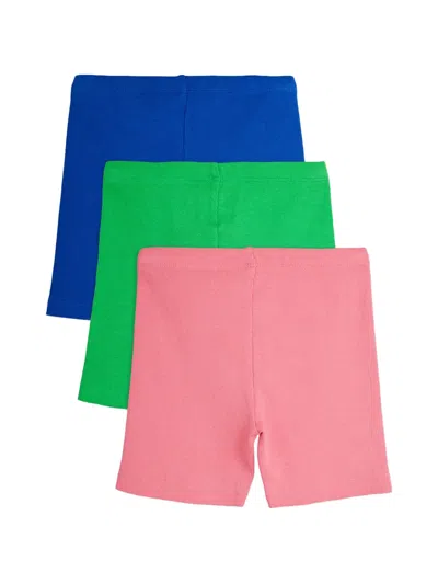 Mini Rodini Kids' Logo-patch Shorts (set Of Three) In Multi