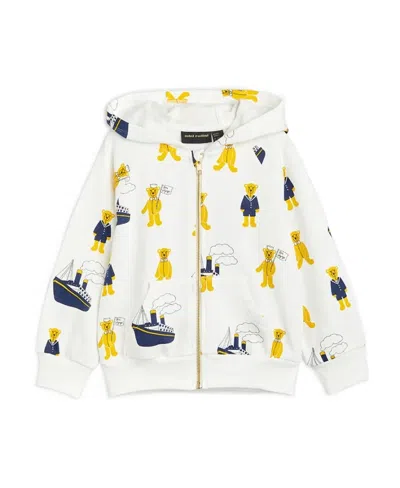 Mini Rodini Long-sleeved Hooded Sweater In White