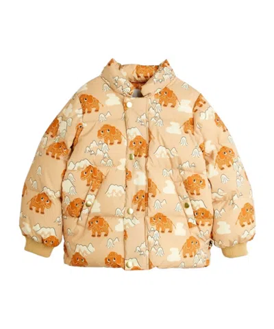 Mini Rodini Long-sleeved Cotton-padded Jacket In Gold