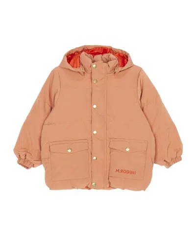 Mini Rodini Long-sleeved Cotton-padded Jacket In Orange