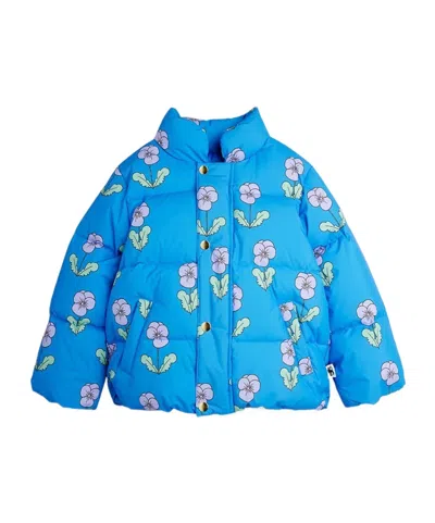 Mini Rodini Long-sleeved Padded Jacket In Blue