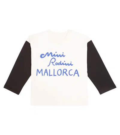 Mini Rodini Kids' Mallorca印花棉质针织t恤 In White
