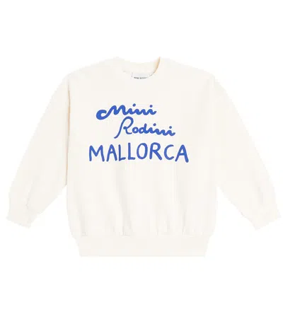 Mini Rodini Kids' Mallorca Printed Cotton Sweatshirt In Weiss