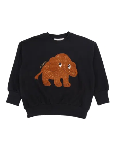 Mini Rodini Mammoth Chenille Sweatshirt In Black