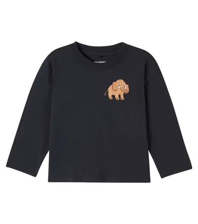 Mini Rodini Kids' Mammoth Cotton Jersey T-shirt In Black