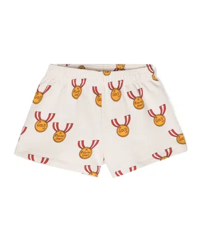 Mini Rodini Kids' Medals-print Cotton Track Shorts In White
