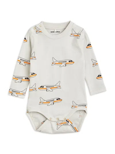 Mini Rodini Mini Airplane Long Sleeve Bodysuit For Baby Boys In Multicolour