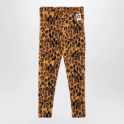 Mini Rodini Mini Basic Leopard Print Tencel Lyocell Leggings In Brown