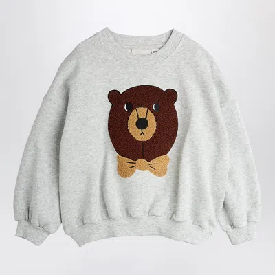Mini Rodini Mini Bear Chenille Sweatshirt In Grey