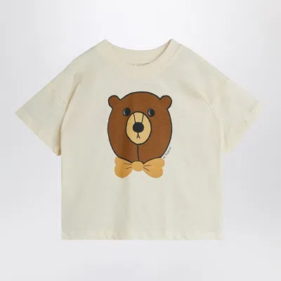 Mini Rodini Mini Bear Graphic T-shirt In Neutral