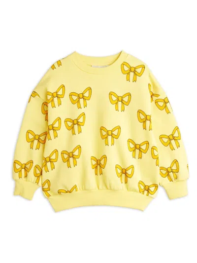 Mini Rodini Mini Bow Print Sweatshirt (kids) In Yellow