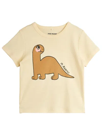 Mini Rodini Mini Boys' Brontosaurus T-shirt - Perfect For Fall Adventures In Beige