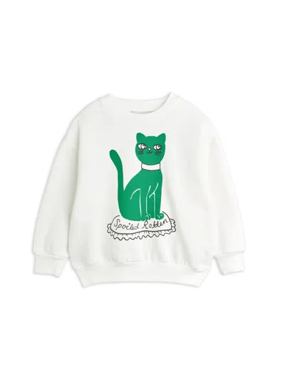 Mini Rodini Mini Cat Print Sweatshirt - Chapter 1 In White