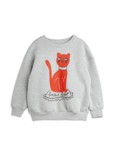 Mini Rodini Mini Cat Sweatshirt For Kids - Chapter 1 In Grey
