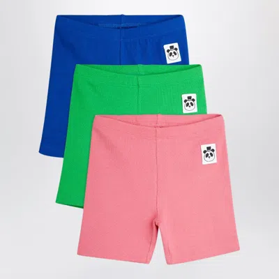 Mini Rodini Mini Cotton Shorts Set Of Three For Unisex In Multi