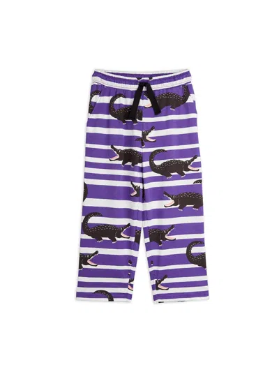 Mini Rodini Mini Crocodile Pattern Trousers For Girls In Purple