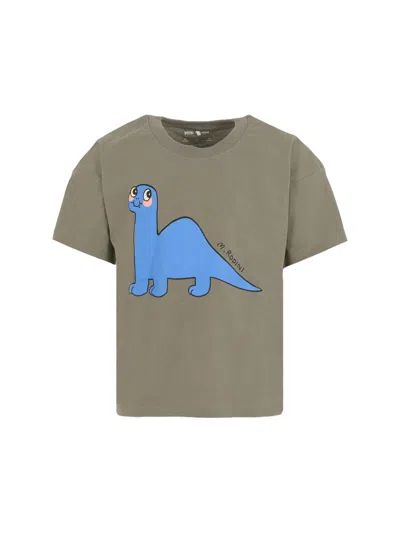 Mini Rodini Mini Dinosaur Adventure T-shirt For Boys In Grey