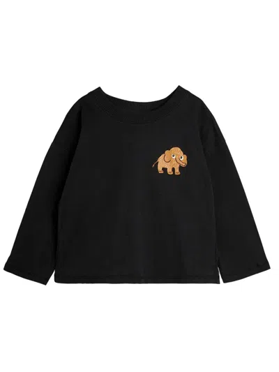 Mini Rodini Kids'  "mini Elephant" T Shirt In Black