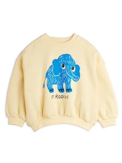 Mini Rodini Mini Elephant Unisex Sweatshirt In Beige