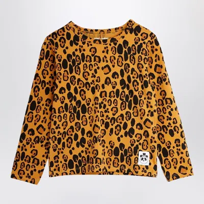 Mini Rodini Mini Leopard Print Long-sleeve T-shirt In Lyocell In Orange
