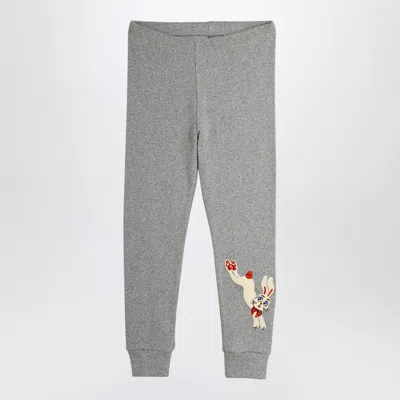 Mini Rodini Mini Mélange Cotton-blend Leggings In Gray