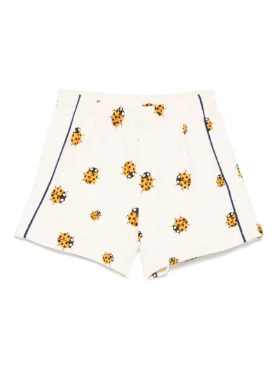 Mini Rodini Mini Organic Cotton Shorts For Girls In White