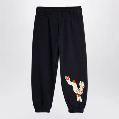 Mini Rodini Mini Organic Cotton Sweatpants In Black