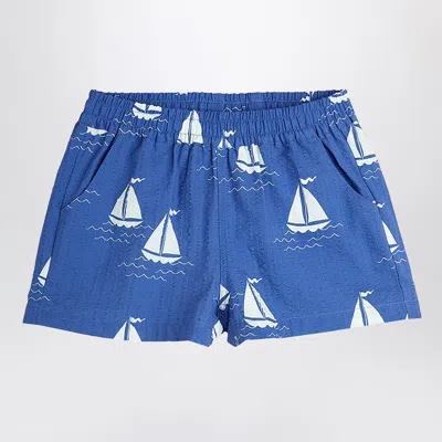 Mini Rodini Mini Sailboat Print Shorts In Blue