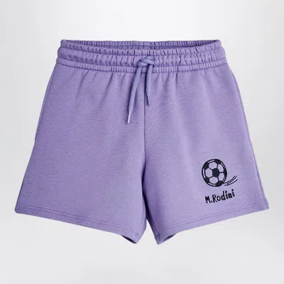 Mini Rodini Mini Soccer Shorts With Embroidered Ball Detail In Purple