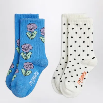 Mini Rodini Mini Violas Cotton Socks Set Of 2 In Multi
