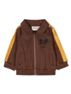 Mini Rodini Mouse-embroidered Track Jacket In Brown