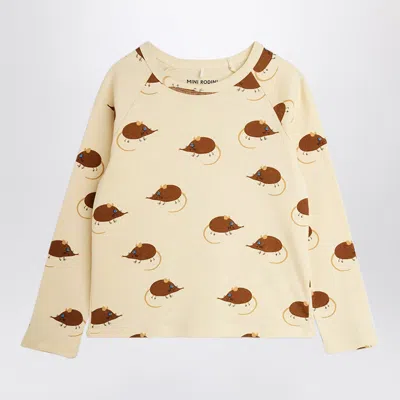 Mini Rodini Mouse Print Long-sleeve T-shirt In Neutral