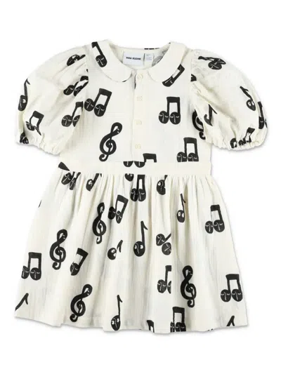 Mini Rodini Kids' Music Note-print Dress In White