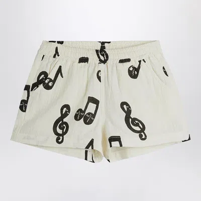 Mini Rodini Musical Notes Shorts In White