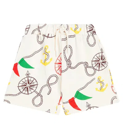 Mini Rodini Kids' Nautical Cotton Jersey Shorts In Multicoloured