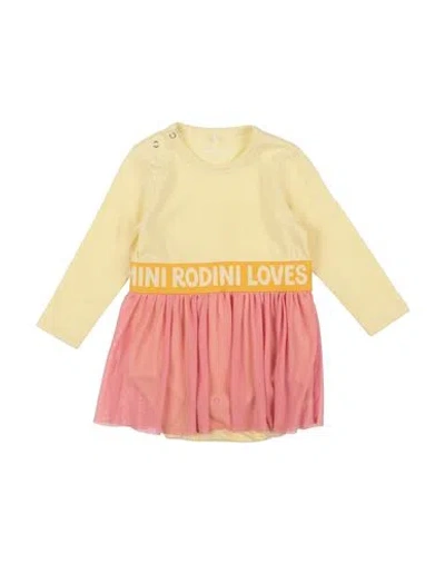 Mini Rodini Newborn Girl Baby Bodysuit Yellow Size 3 Organic Cotton
