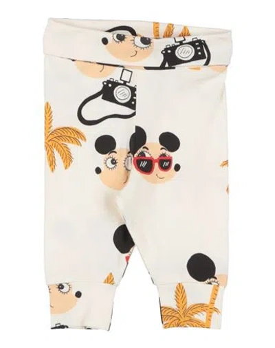 Mini Rodini Babies'  Newborn Girl Pants Cream Size 0 Organic Cotton, Elastane In Neutral