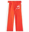 Mini Rodini Note Cotton Jersey Sweatpants In Red