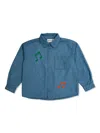 Mini Rodini Music Note-embroidered Shirt In Blau