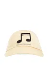 Mini Rodini Note-embroidered Cap In Neutrals