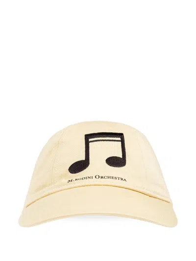 Mini Rodini Kids' Note-embroidered Cap In Neutrals