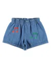 Mini Rodini Note Embroidered Denim Shorts In Blu