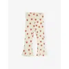 Mini Rodini Outlined Hearts Cotton-blend Flared Pants In Neutral